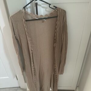 Urban Outfitters Beige Open Knit Cardigan